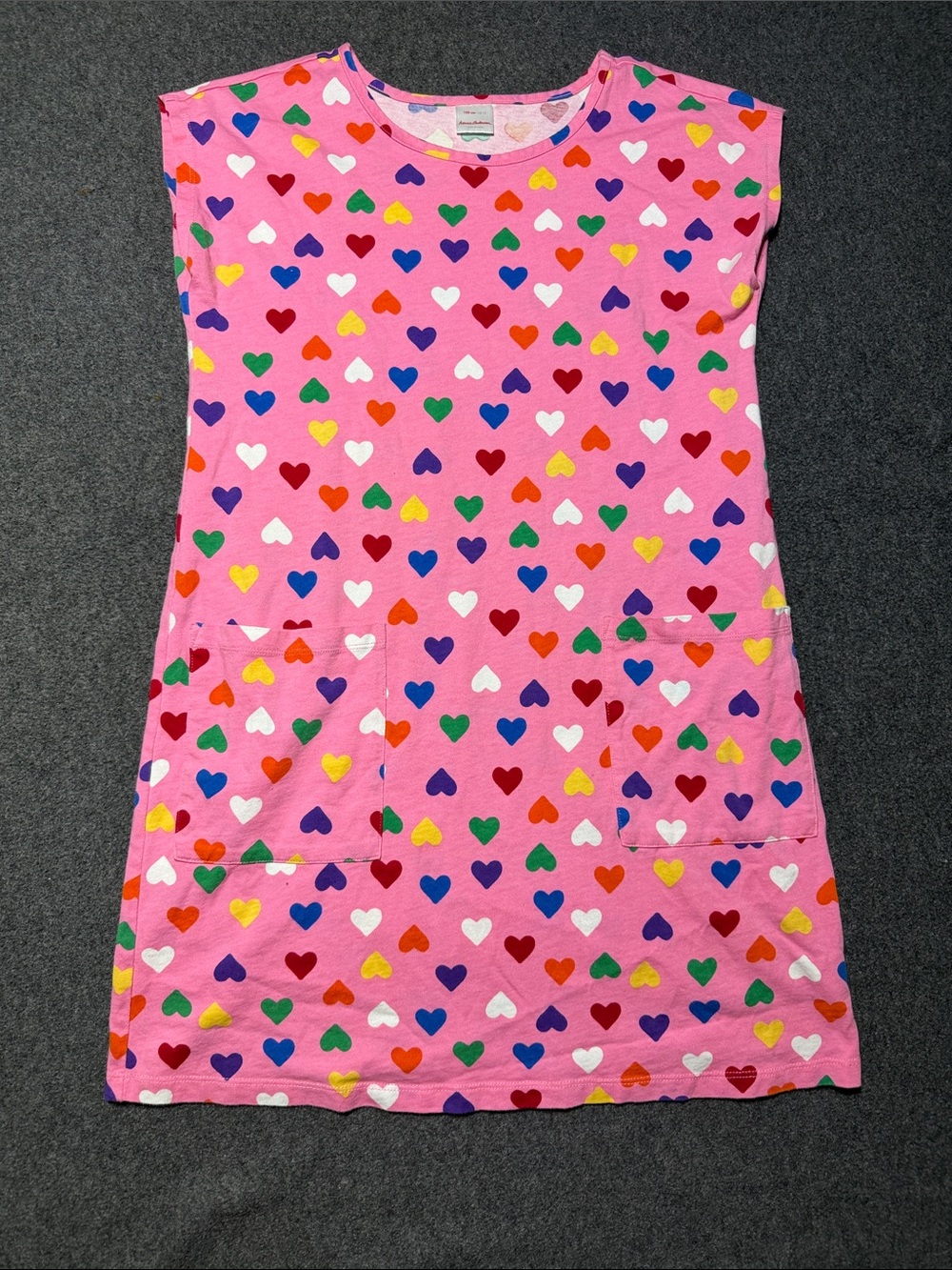 Hanna Andersson Pink Heart Print Casual Kids Dress